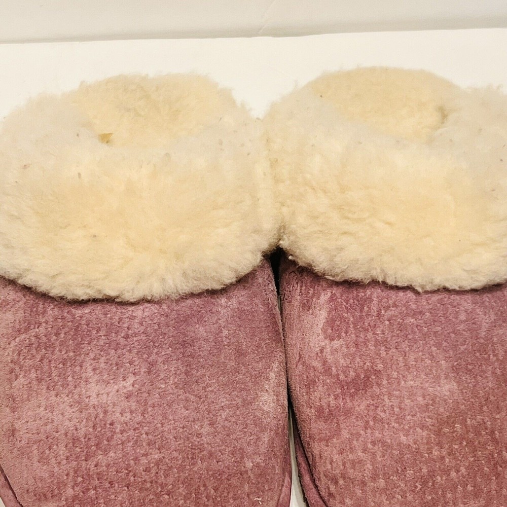 Old Friend purplish gen sheepskin suede leather Soft Clog house Slippers XXL - Picture 11 of 12